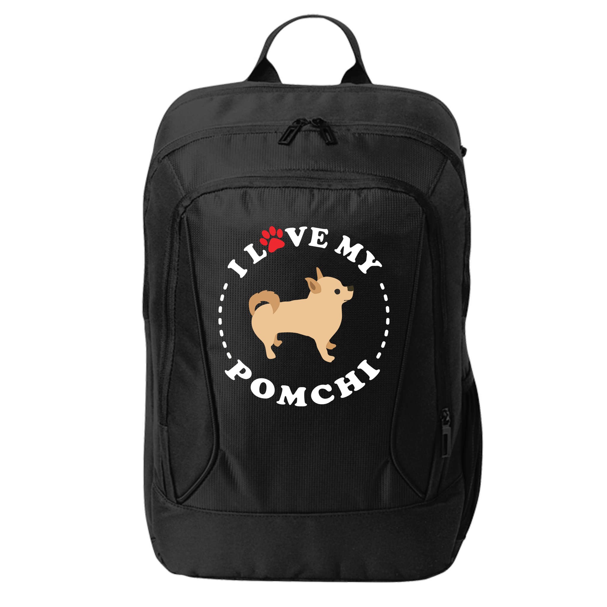 Pomeranian Chihuahua Mix Breed Dog Happy Pomchi Dog City Backpack