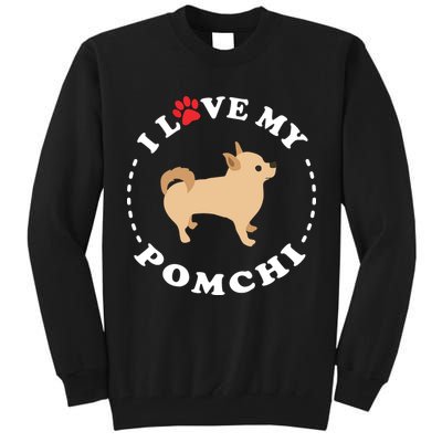 Pomeranian Chihuahua Mix Breed Dog Happy Pomchi Dog Tall Sweatshirt