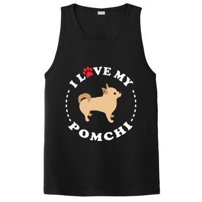 Pomeranian Chihuahua Mix Breed Dog Happy Pomchi Dog PosiCharge Competitor Tank