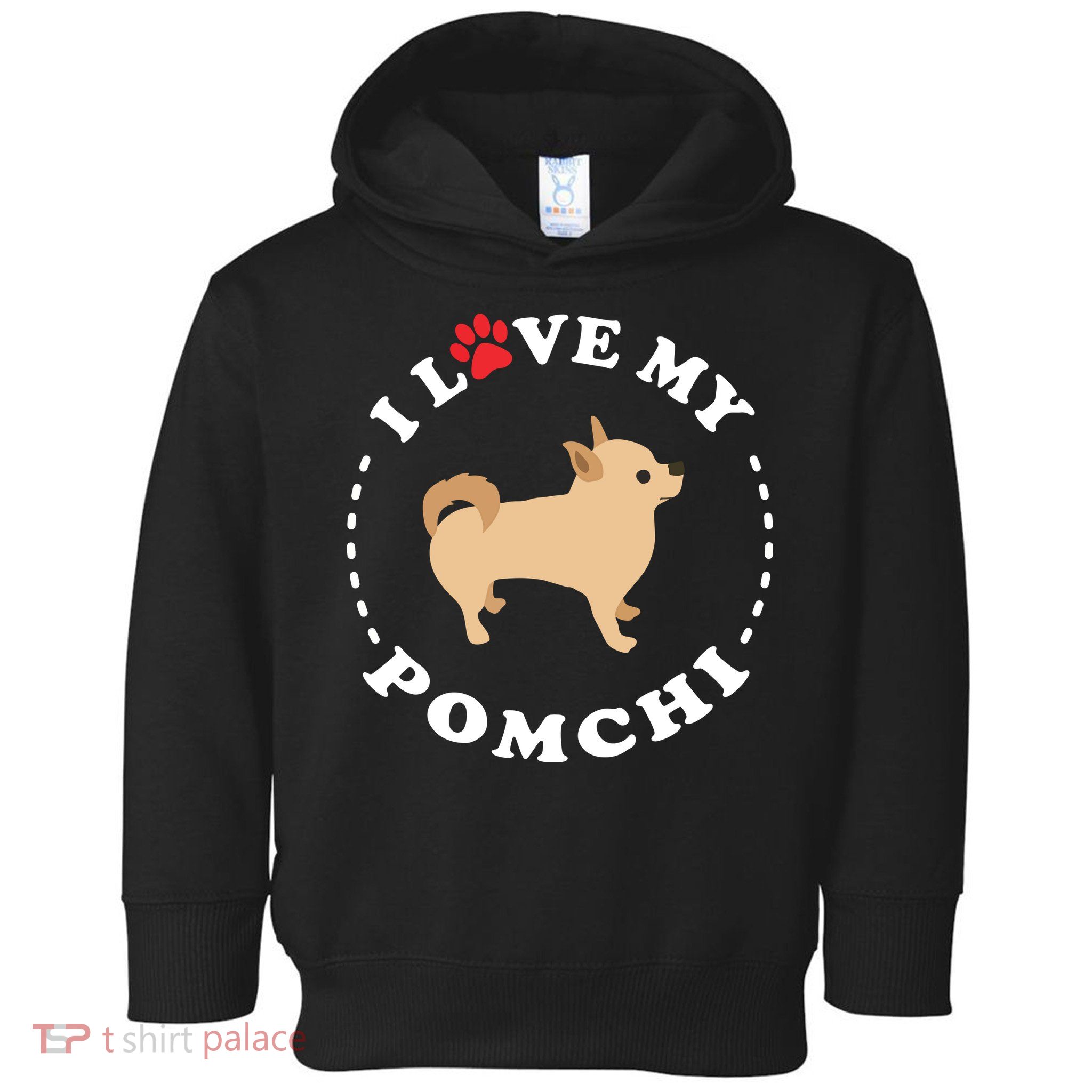 Pomeranian Chihuahua Mix Breed Dog Happy Pomchi Dog Toddler Hoodie