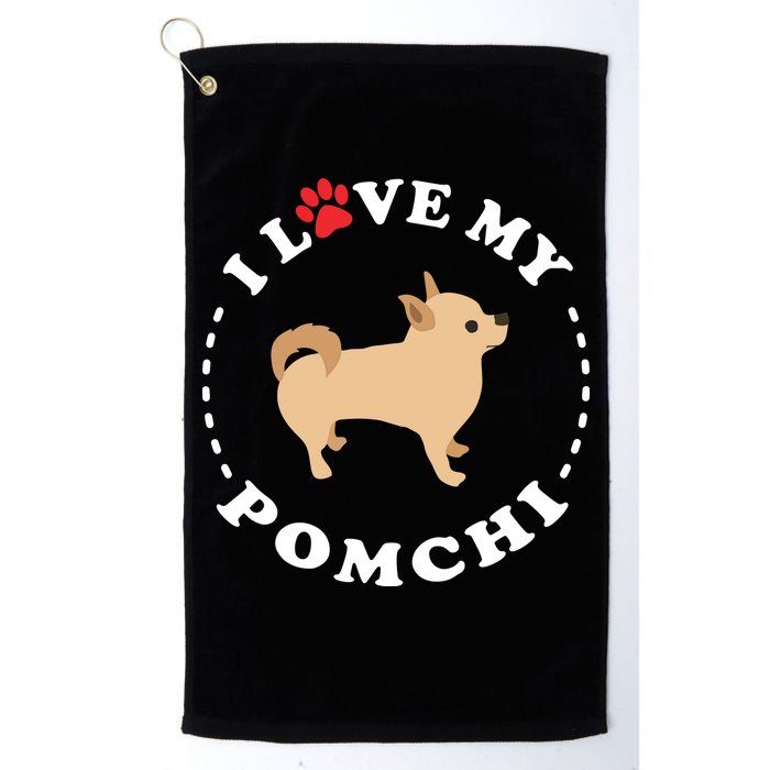 Pomeranian Chihuahua Mix Breed Dog Happy Pomchi Dog Golf Towel