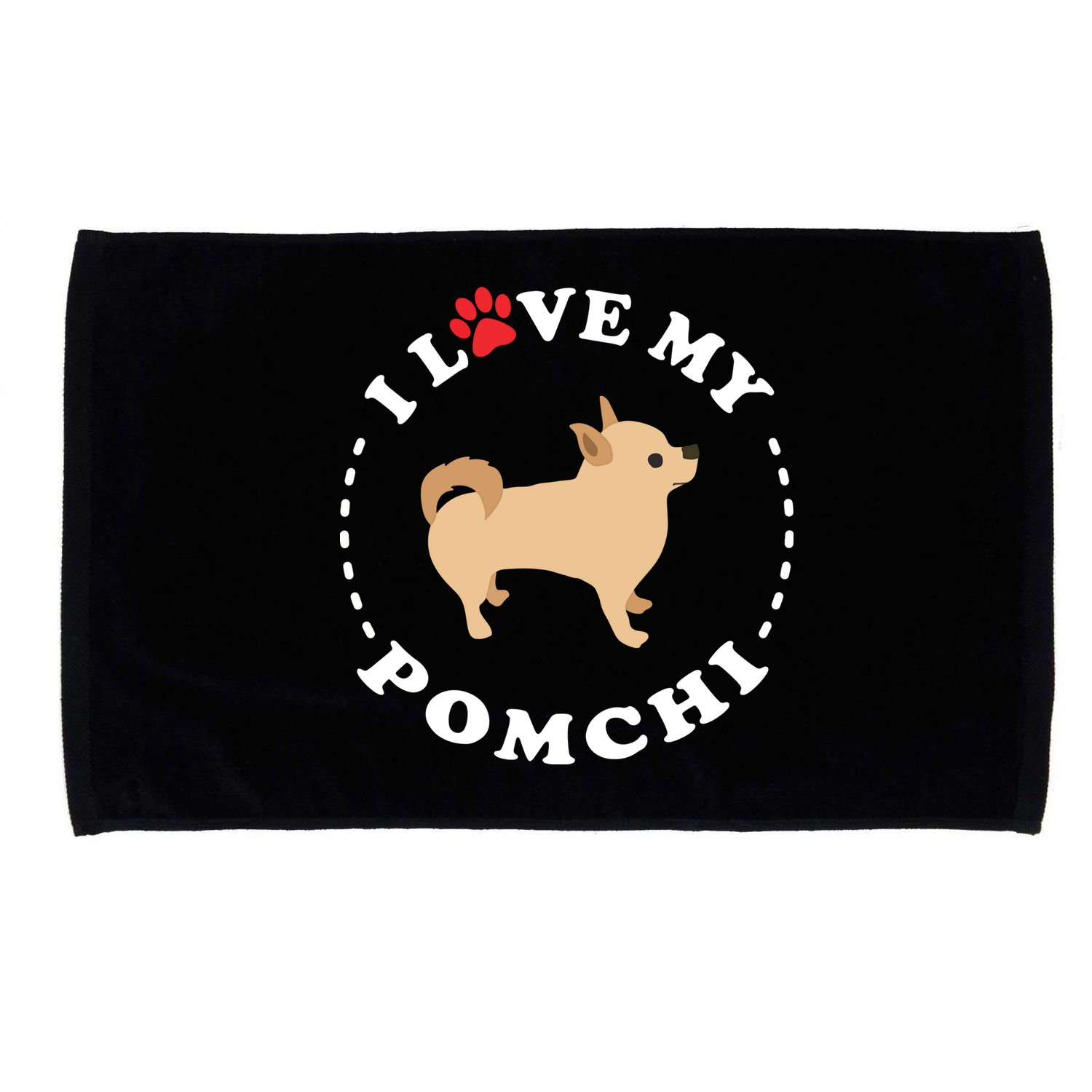 Pomeranian Chihuahua Mix Breed Dog Happy Pomchi Dog Microfiber Hand Towel