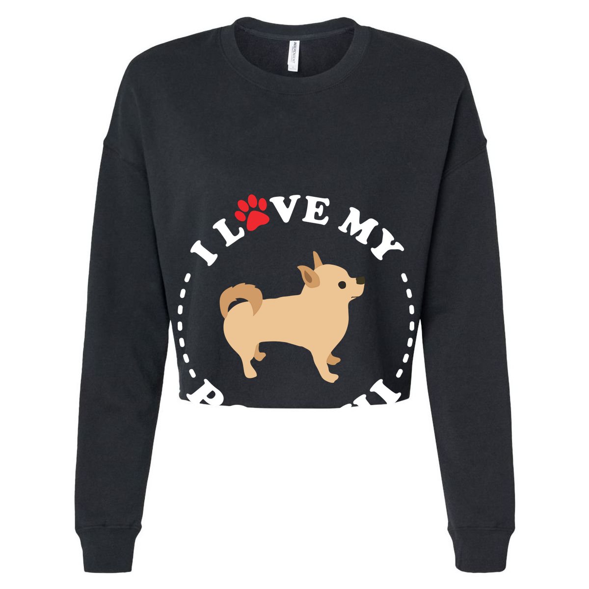 Pomeranian Chihuahua Mix Breed Dog Happy Pomchi Dog Women's Crop Top Tee