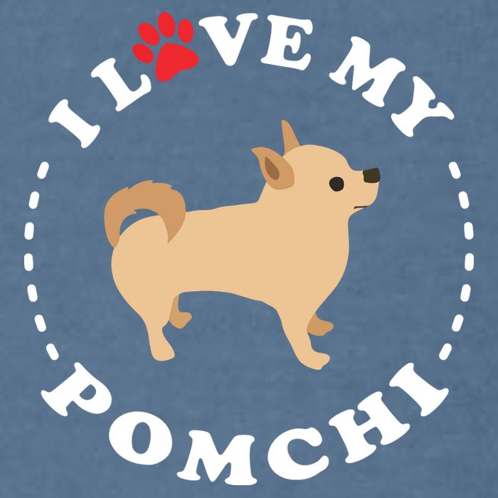 Pomeranian Chihuahua Mix Breed Dog Happy Pomchi Dog Garment-Dyed Sweatshirt
