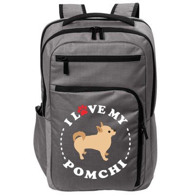 Pomeranian Chihuahua Mix Breed Dog Happy Pomchi Dog Impact Tech Backpack
