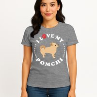 Pomeranian Chihuahua Mix Breed Dog Happy Pomchi Dog Womens T-Shirt