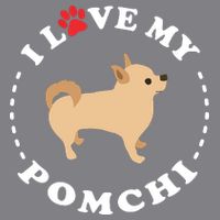 Pomeranian Chihuahua Mix Breed Dog Happy Pomchi Dog Womens T-Shirt
