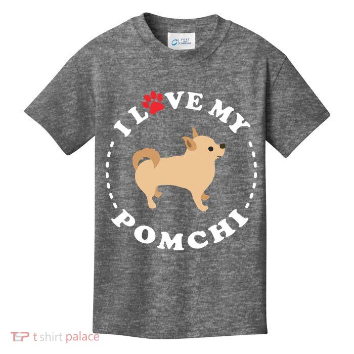 Pomeranian Chihuahua Mix Breed Dog Happy Pomchi Dog Kids T-Shirt