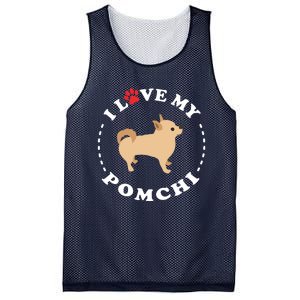 Pomeranian Chihuahua Mix Breed Dog Happy Pomchi Dog Mesh Reversible Basketball Jersey Tank