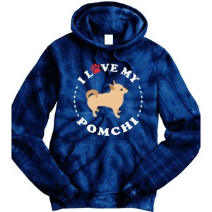 Pomeranian Chihuahua Mix Breed Dog Happy Pomchi Dog Tie Dye Hoodie