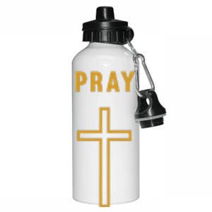 Pray Cross Minimalist Religious Aluminum Water Bottle