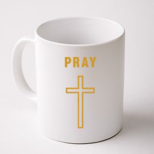 Pray Cross Minimalist Religious Coffee Mug