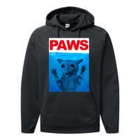 Paws Cat Meme Humor Funny Kitty Lover Funny Cats Dads Mom Performance Fleece Hoodie