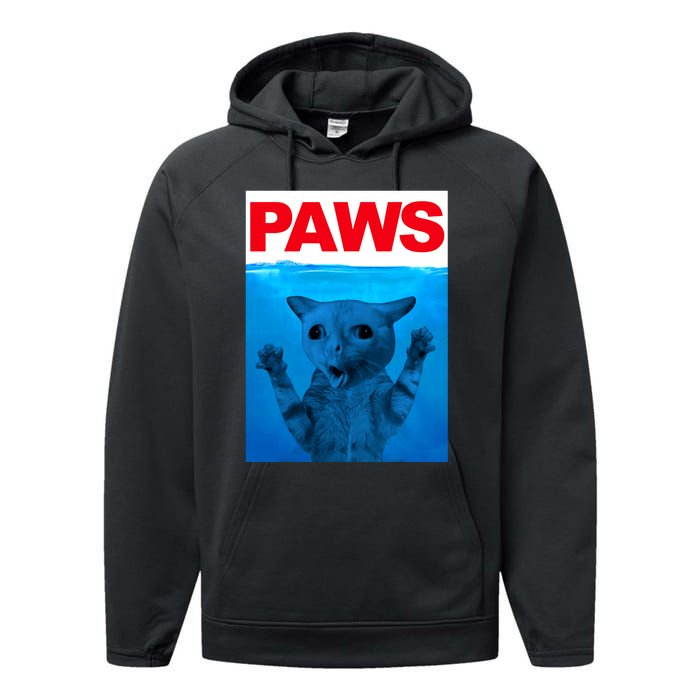 Paws Cat Meme Humor Funny Kitty Lover Funny Cats Dads Mom Performance Fleece Hoodie