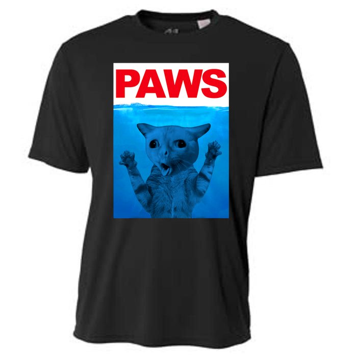 Paws Cat Meme Humor Funny Kitty Lover Funny Cats Dads Mom Cooling Performance Crew T-Shirt