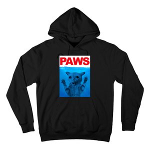 Paws Cat Meme Humor Funny Kitty Lover Funny Cats Dads Mom Hoodie