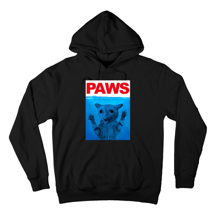 Paws Cat Meme Humor Funny Kitty Lover Funny Cats Dads Mom Hoodie