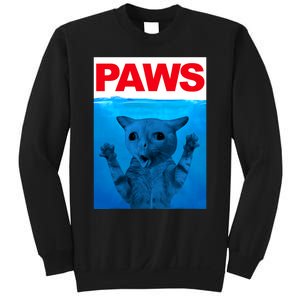 Paws Cat Meme Humor Funny Kitty Lover Funny Cats Dads Mom Sweatshirt