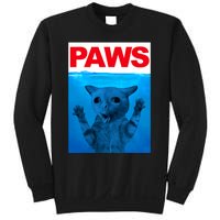 Paws Cat Meme Humor Funny Kitty Lover Funny Cats Dads Mom Sweatshirt