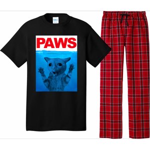 Paws Cat Meme Humor Funny Kitty Lover Funny Cats Dads Mom Pajama Set