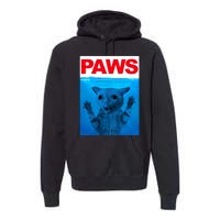 Paws Cat Meme Humor Funny Kitty Lover Funny Cats Dads Mom Premium Hoodie