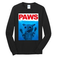 Paws Cat Meme Humor Funny Kitty Lover Funny Cats Dads Mom Tall Long Sleeve T-Shirt