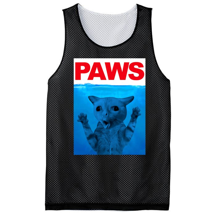 Paws Cat Meme Humor Funny Kitty Lover Funny Cats Dads Mom Mesh Reversible Basketball Jersey Tank