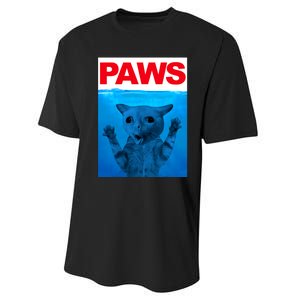 Paws Cat Meme Humor Funny Kitty Lover Funny Cats Dads Mom Performance Sprint T-Shirt