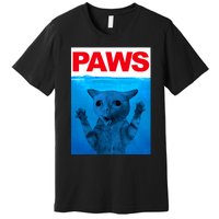 Paws Cat Meme Humor Funny Kitty Lover Funny Cats Dads Mom Premium T-Shirt