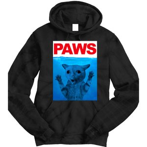 Paws Cat Meme Humor Funny Kitty Lover Funny Cats Dads Mom Tie Dye Hoodie