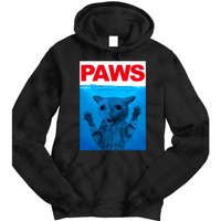 Paws Cat Meme Humor Funny Kitty Lover Funny Cats Dads Mom Tie Dye Hoodie