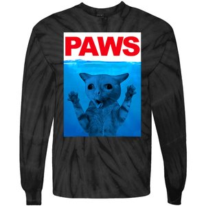 Paws Cat Meme Humor Funny Kitty Lover Funny Cats Dads Mom Tie-Dye Long Sleeve Shirt