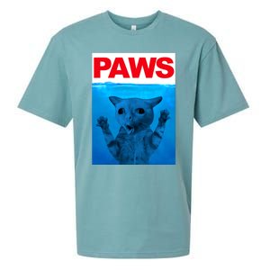 Paws Cat Meme Humor Funny Kitty Lover Funny Cats Dads Mom Sueded Cloud Jersey T-Shirt