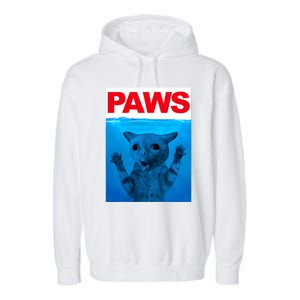 Paws Cat Meme Humor Funny Kitty Lover Funny Cats Dads Mom Garment-Dyed Fleece Hoodie