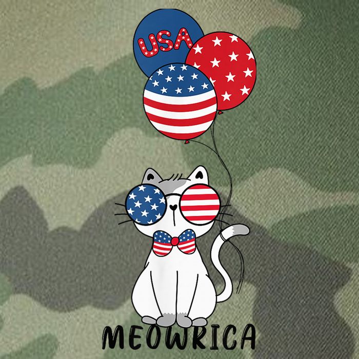Patriotic Cat Meowica 4th of July Funny Kitten Lover Legacy Tie Dye Trucker Hat