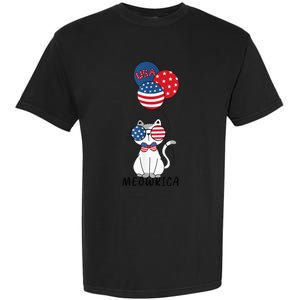 Patriotic Cat Meowica 4th of July Funny Kitten Lover Garment-Dyed Heavyweight T-Shirt