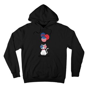 Patriotic Cat Meowica 4th of July Funny Kitten Lover Hoodie