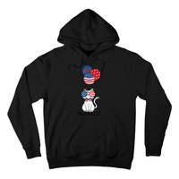 Patriotic Cat Meowica 4th of July Funny Kitten Lover Hoodie