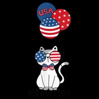 Patriotic Cat Meowica 4th of July Funny Kitten Lover Impact Tech Backpack
