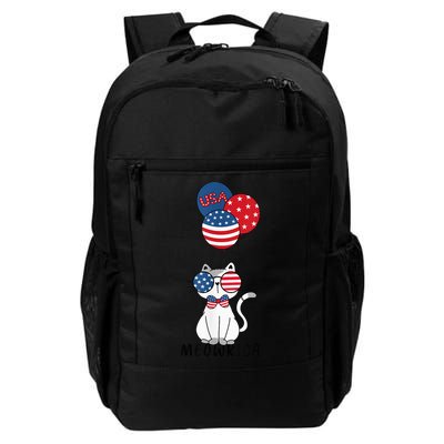 Patriotic Cat Meowica 4th of July Funny Kitten Lover Backpack