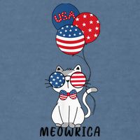 Patriotic Cat Meowica 4th of July Funny Kitten Lover Garment-Dyed Sweatshirt