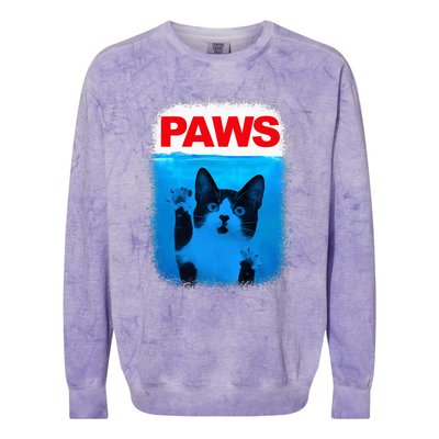 Paws Cat Meme Humor Colorblast Crewneck Sweatshirt