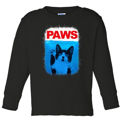 Paws Cat Meme Humor Toddler Long Sleeve Shirt