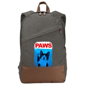 Paws Cat Meme Humor Cotton Canvas Backpack