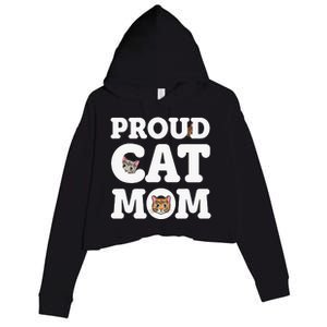 Proud Cat Mom Mother of Kittens Kitty Super pi day Crop Fleece Hoodie