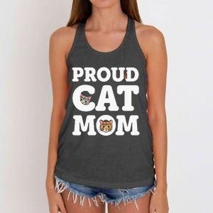 Proud Cat Mom Mother of Kittens Kitty Super pi day Women's Knotted Racerback Tank