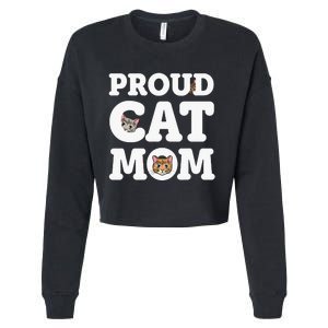 Proud Cat Mom Mother of Kittens Kitty Super pi day Cropped Pullover Crew