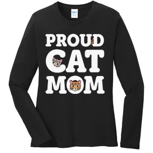 Proud Cat Mom Mother of Kittens Kitty Super pi day Ladies Long Sleeve Shirt