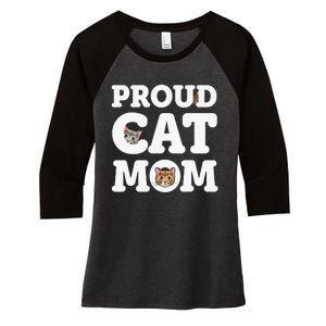 Proud Cat Mom Mother of Kittens Kitty Super pi day Women's Tri-Blend 3/4-Sleeve Raglan Shirt