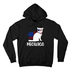 Patriotic Cat Meowica 4th of July Funny Kitten Lover Hoodie